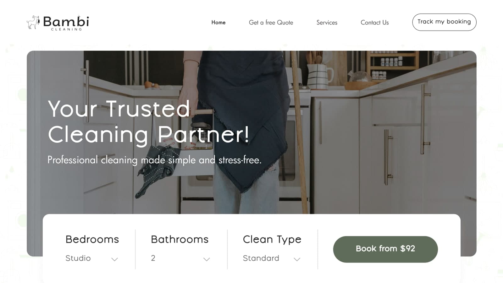 Bambi Cleaning landing page