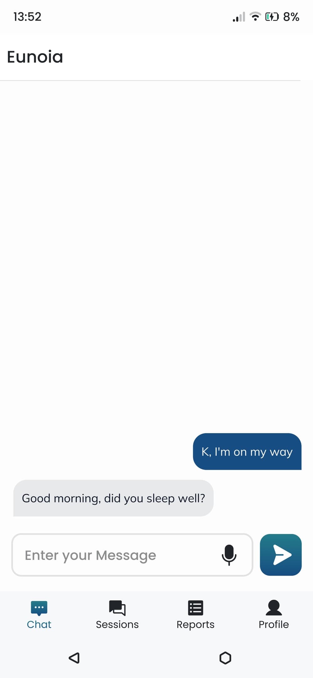 Eunoia conversation with voice and text input
