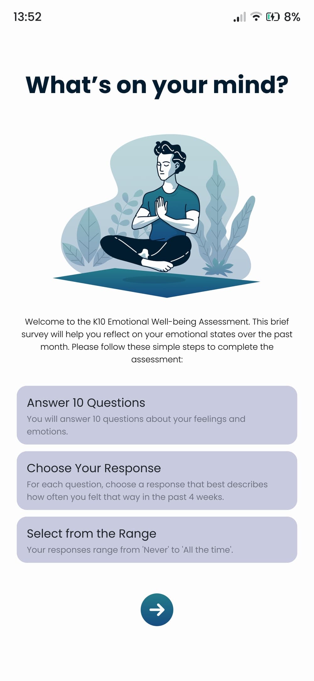 K10 well-being assessment introduction