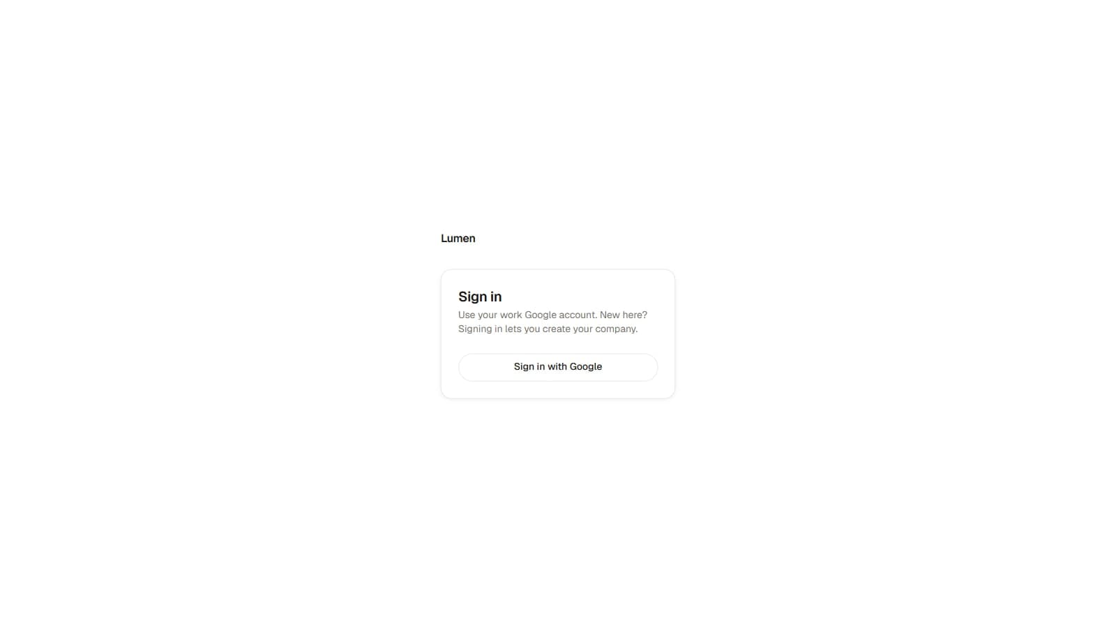 Lumen sign-in with a work Google account